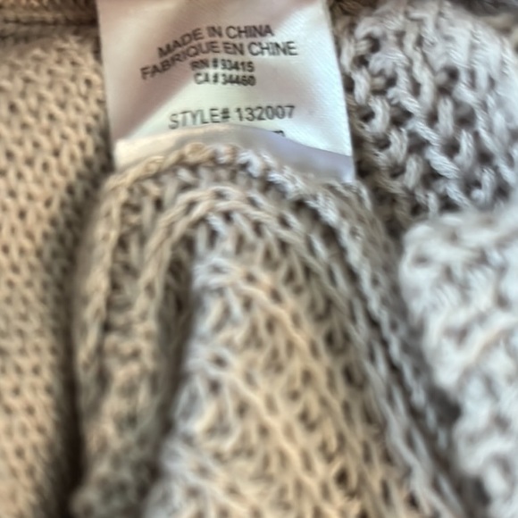 Trina Turk Beige Pointelle Knit Chevron Sweater - S - Picture 12 of 13